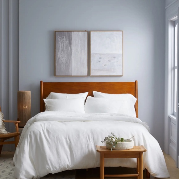 Quince European Linen Duvet Cover Set White Size Twin - Picture 2 of 14